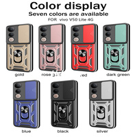 Lichicase deux en un Combo caméra housse coulissante béquille pour étui de téléphone dur pour ViVO V50 LITE couverture arrière