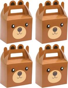 Boîtes à friandises Ours, fournitures de fête, boîtes cadeaux pour baby shower sur <span class=keywords><strong>le</strong></span> thème de l'ours, décorations d'anniversaire sur <span class=keywords><strong>le</strong></span> thème marron - Product Image 1