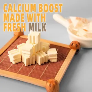 NLF OEM personalizar Halal chino seco fresco masticable suave cubo tableta caramelo para caramelo de leche