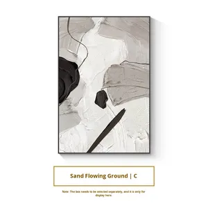 Hiện đại tối giản phòng khách sơn trang trí đen trắng trừu tượng treo tranh cao cấp sofa nền nhôm lớn - Product Image 6