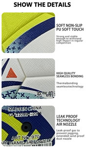 Palloni da Calcio Ufficiali di Alta Qualità Termosaldati Leggeri di Fascia Alta per Sport di Squadra Misura 5 con Logo Stampato - Product Image 5