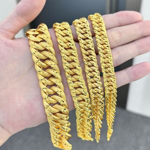 Pulsera de Cadena Cubana JXX 2025 para Mujer, Chapada en Oro de 24K de Alta Calidad, Nuevos Diseños, Pulsera con Dijes de Oro de Dubái Hecha de Latón - Product Image 2