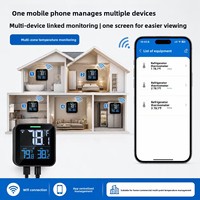 Termómetro Inteligente WiFi para Refrigerador Tuya, Registro de Datos Inalámbrico, Exportación, Alerta de Temperatura Anormal Alta y Baja, Notificación por Aplicación