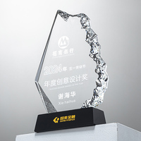 Trophée en cristal en forme de montagne, de haute qualité, pour commémorer la réunion annuelle, récompenses gravées pour le personnel excellent