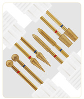 Fraise à ongles professionnelle en diamant doré 3/32 pouces, outil d'élimination des peaux mortes, tête de meulage, fraises à ongles