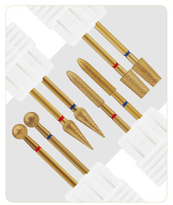 Fraise à ongles professionnelle en diamant doré 3/32 pouces, outil d'élimination des peaux mortes, tête de meulage, fraises à ongles - Product Image 2
