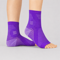 Chaussettes de compression personnalisées sans couture anti-entorse pour le sport et le soutien athlétique, vente en gros OEM, tricotées pour hommes, femmes et adultes