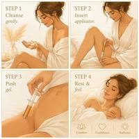 Gel d'excitation féminine instantanée avec applicateur stérile, complexe de 11 herbes pour le nettoyage vaginal, pH équilibré 3.8-4.5, pour une stimulation accrue