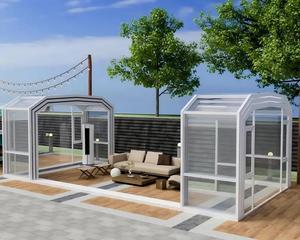 Solárium <span class=keywords><strong>Profesional</strong></span> de Aluminio para Exteriores con Techo Triangular de Vidrio, Marco de Ventana Personalizado y Diseño Moderno - Product Image 6