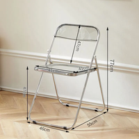 Chaise pliante transparente en plastique colorée, moderne et très demandée, pour jardin, extérieur, chambre et événements en cuisine