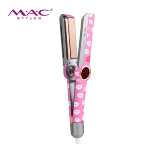 Lisseur MAC Styler rose avec peigne intégré et motif empreinte de lèvres, outil de coiffure professionnel coréen, vente en gros, logo personnalisé - Product Image 1