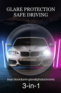 1,60/1,67 Drive Blue Cut Spin Coating PGX Revestimiento antideslumbrante Lentes ópticas de resina gris oscuro fotocromáticas - Product Image 5