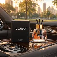 Coffret Cadeau Diffuseur de Parfum pour Voiture 120 ml avec Bâtonnets, Désodorisant Automobile Anti-Formaldéhyde, Décoration Florale, Diffuseur d'Huiles Essentielles Aromathérapie