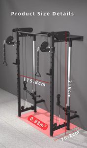 Rack de musculation mural pliable et réglable avec <span class=keywords><strong>poulie</strong></span> à câble pour entraînement de force à domicile - Product Image 5