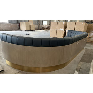 Yeni tasarım ticari lüks deri ahşap çok tarzı Cafe otel lobisinde kullanımı restoran kabini yemek seti - Product Image 6