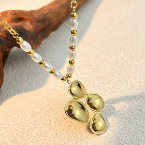 Waterproof 18K Gold PVD Plated Stainless Steel <strong>Necklace</strong> Cute Ocean Series Shell <strong>Pendant</strong> Jewelry with <strong>Pearl</strong> for Women - Product Image 2