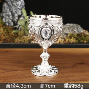 Copa de Vino de Metal Europea YANYE, Pequeña, Esmaltada, con Cristales de Estrás, 30 ml, Copa de Vino Blanco Creativa, Retro, de Cristal - Product Image 6