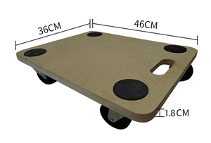Chariot de déménagement en bois avec capacité de charge de 200 kg, roues bicolores de 3 pouces, <span class=keywords><strong>design</strong></span> minimaliste pour le mobilier de maison et de jardin, <span class=keywords><strong>support</strong></span> pour plantes - Product Image 4