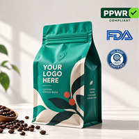 Sachets à haute barrière de qualité alimentaire 12oz 16oz 1 lb pour café en grains, sacs d'emballage de café en aluminium mat avec valve