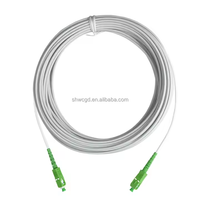 Kabel Drop FTTH putih, kabel Patch serat optik dengan konektor Sc/APC Sc/Upc 30m