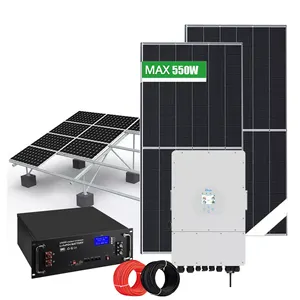 完全な太陽エネルギーシステム3フェーズ10kw12kw16kw家庭用オフグリッドフルセット用の小型ハイブリッド太陽エネルギーシステム