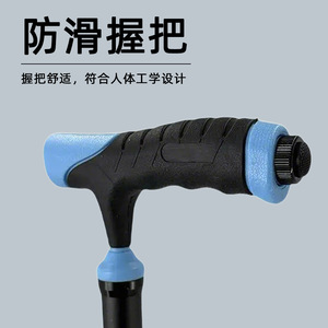 Walking Stick Aluminum Alloy Telescopic Four Section Rubber Tip Dark Blue Multifunctional Outdoor Use - Product Image 2