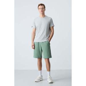 Shorts pour homme en coton vert clair, épais, doux, texturé, coupe standard, basique - 81278 - Cactus - Product Image 5