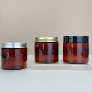 Stock 50 120 250 300 500g Amber <b>Plastic</b> Bottle Cosmetic Cream Bottle 4oz 8oz <b>Plastic</b> Container Packaging <b>Jar</b> - Product Image 5
