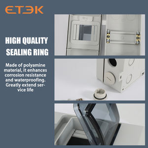 ETEK IP65防水ダストプルーフ屋外電気MCBジャンクションボックス4ウェイDC配電電源装置ABS + PCウォールマウント - Product Image 6