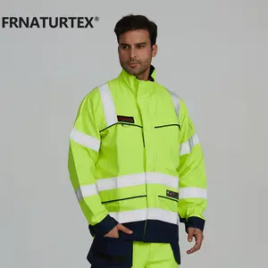 Hombres ropa de trabajo de minería de alta visibilidad invierno construcción equipo de seguridad mecánico trabajo chaquetas ignífugas para impermeable