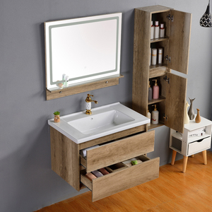 Mobile <span class=keywords><strong>da</strong></span> <span class=keywords><strong>Bagno</strong></span> in Stile Contemporaneo con Specchio a LED, Lavabo e Struttura in Legno Massello all'Ingrosso - Product Image 3