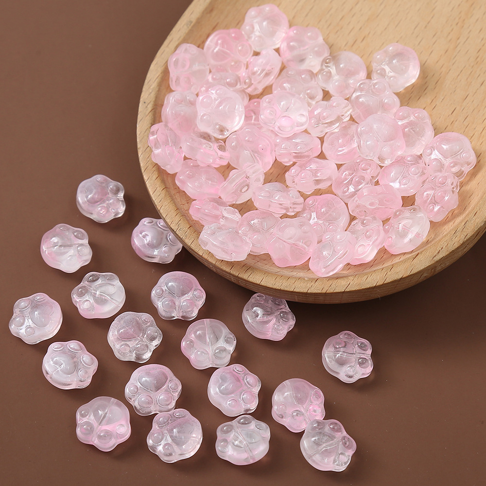Wholesale Japanese Style Translucent Glass Cat Claw Beads Cute Crystal Lampwork & Glass Jewelry Making Findings