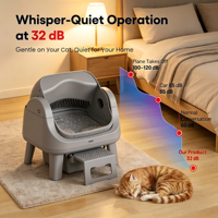 AutoScooper 12 Lite Kotak Pasir Kucing Otomatis Pintar Plastik Kapasitas Besar Desain Terbuka Dua Mode Sensor Anti-Jepit