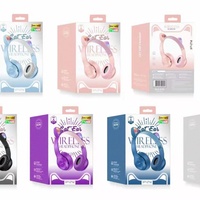 Écouteurs stéréo Hi-Fi P47M pour enfants avec lumière LED sans fil 5.1, oreilles de chat, prise en charge de la carte TF, radio FM, étanchéité IPX5, pour téléphone portable