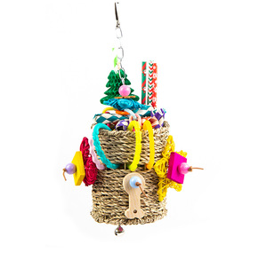 Durable <strong>Parrot</strong> Bird <strong>Toy</strong> Handwoven Grass Weaving Bite String Fruit Tearing Bird Cage Hanger Pet Grinding Teeth Play <strong>Toy</strong>