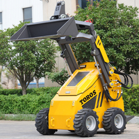Mini chargeuse sur pneus à vente chaude, directement de l'usine, avec moteur diesel Kubota de 25 ch, débit hydraulique élevé, mini chargeuse sur pneus puissante