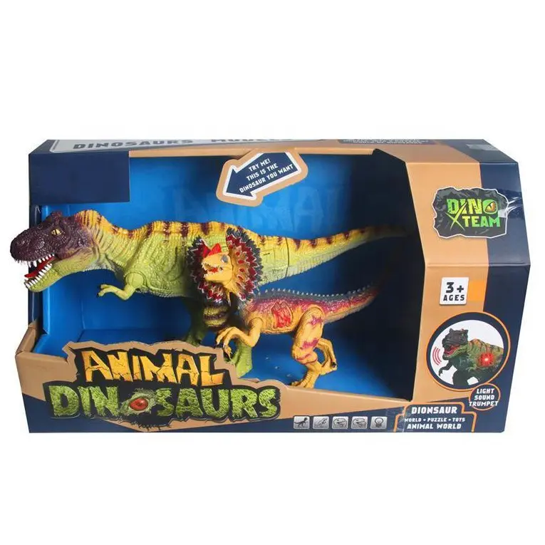 Conjunto de atividades de dinossauro, brinquedo com animais e dinossauro