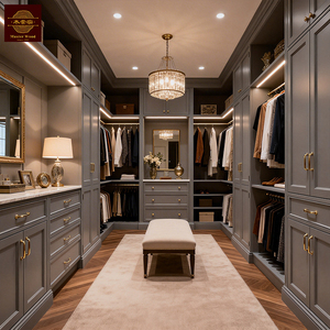 Sistemas de Vestidores de Lujo en Madera Sólida, Diseño Personalizado de Armarios Modulares <span class=keywords><strong>para</strong></span> Dormitorio, Armario Esquinero Estilo Shaker con <span class=keywords><strong>Cajones</strong></span> <span class=keywords><strong>para</strong></span> <span class=keywords><strong>Ropa</strong></span> - Product Image 3