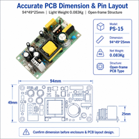 Alimentation à découpage à cadre ouvert PS-15 15W à sortie unique 5V 12V 15V 24V, module SMPS industriel pour PCB, entrée universelle