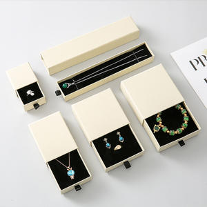 Luxurious Square Cardboard Drawer Jewelry <b>Box</b> with Sponge Custom Logo Printed Fashionable Jewelry Packaging for Valentine's Day - Product Image 6