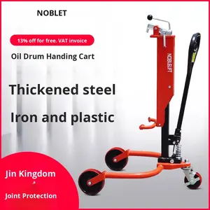 מלגזה ידנית NOBLELIFT DP25 NBF35 להרמת, היפוך וריקון חביות שמן, עם תפס הידראולי מסוג ציפור, להערמה ועבודה עם פוליאוריתן. - Product Image 2