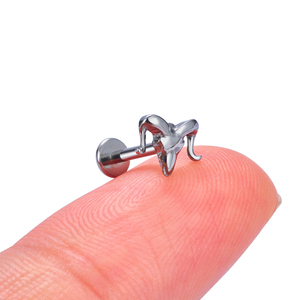 Wholesale ASTM G23 Titanium <strong>Bull</strong> Pumpkin Shape Conch Helix Earring Hinged Clicker Nose Nostril <strong>Ring</strong> Women <strong>Piercing</strong> Jewelry - Product Image 4