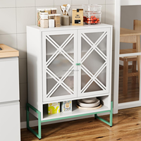 Armoire de bar à café moderne étagère réglable buffet en métal rangement pour cuisine salon, couloir d'entrée