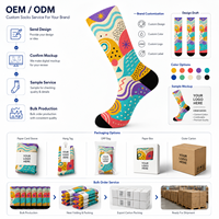 Chaussettes longues de sport personnalisées OEM, sans couture, respirantes, à séchage rapide, absorbant la transpiration, résistantes aux déchirures, en fibre de bambou imprimée