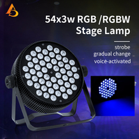 Projecteur LED Par plat en aluminium 54x3W RGB 3-en-1, éclairage de scène fin, contrôle DMX512 pour spectacle en direct, événement, mariage