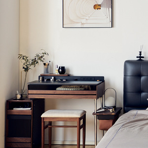 Solid Wood <b>Dressing</b> <b>Table</b> With <b>Storage</b> Drawer And Stool <b>For</b> Bedroom Use - Product Image 2