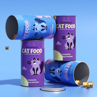 Tube en papier hermétique recyclable pour aliments pour animaux de compagnie avec couvercle métallique, emballage de qualité alimentaire pour les friandises et les biscuits pour chiens et chats