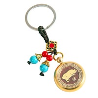 Porte-clés pendentif zodiacal sculpté à la main, ornement de voiture, breloque gourde en cuivre, souvenir, accessoire en laiton, modèle 5485, de Chine