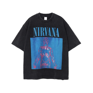 Tùy Chỉnh Dtg In Thời Trang Dạo Phố Đồ Họa Tees Trống Áo Thun Cộng Với Kích Thước Người Đàn Ông Của Quần Áo Axit Rửa T-Shirt Mens Cổ Điển Quá Khổ T Áo Sơ Mi - Product Image 2