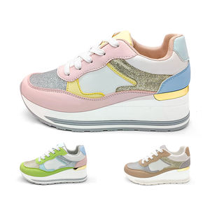 2026 Classic Chunky Platform Sneakers <strong>Women</strong> <strong>Glitter</strong> Color Block Light Weight Slip Resistant Fashion Casual Athletic <strong>Trainers</strong> - Product Image 2